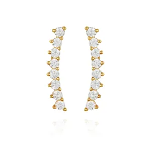 Cubic Zirconia Climber Earrings