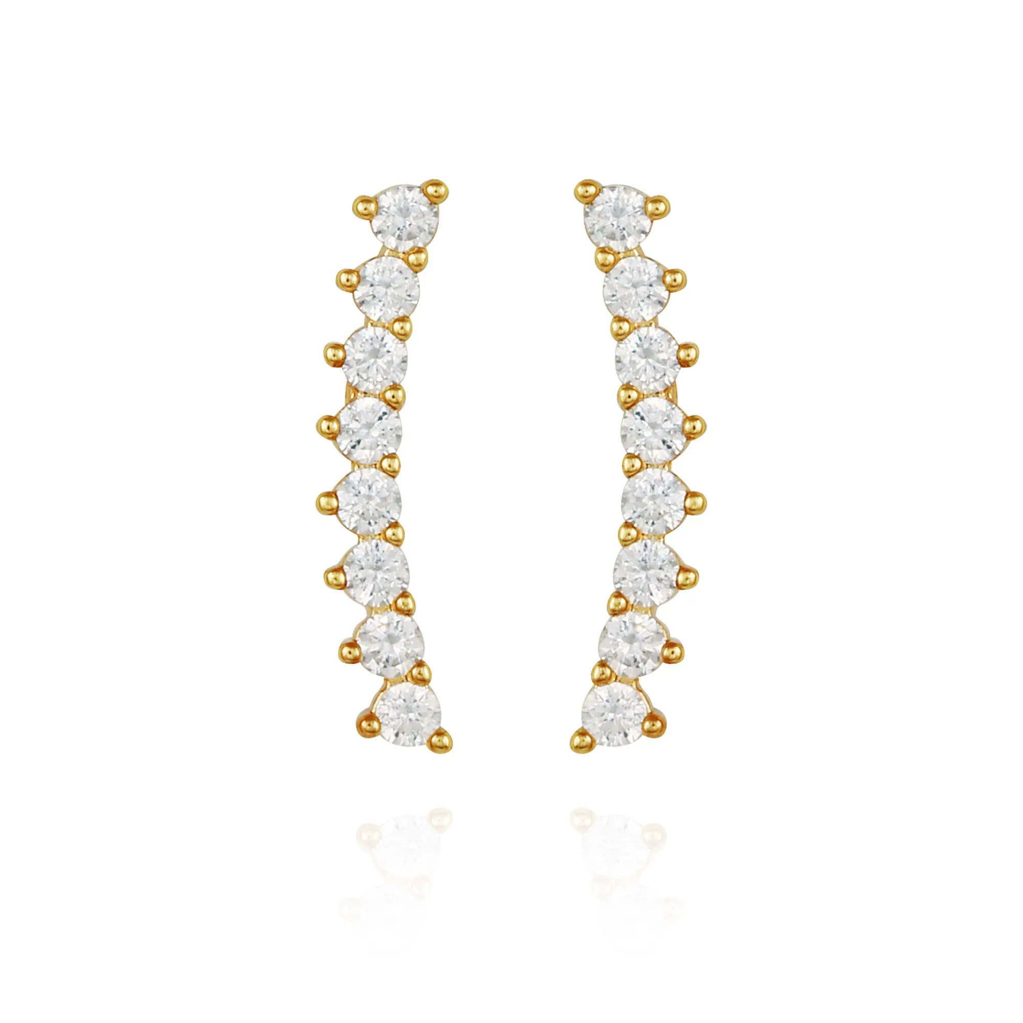Cubic Zirconia Climber Earrings