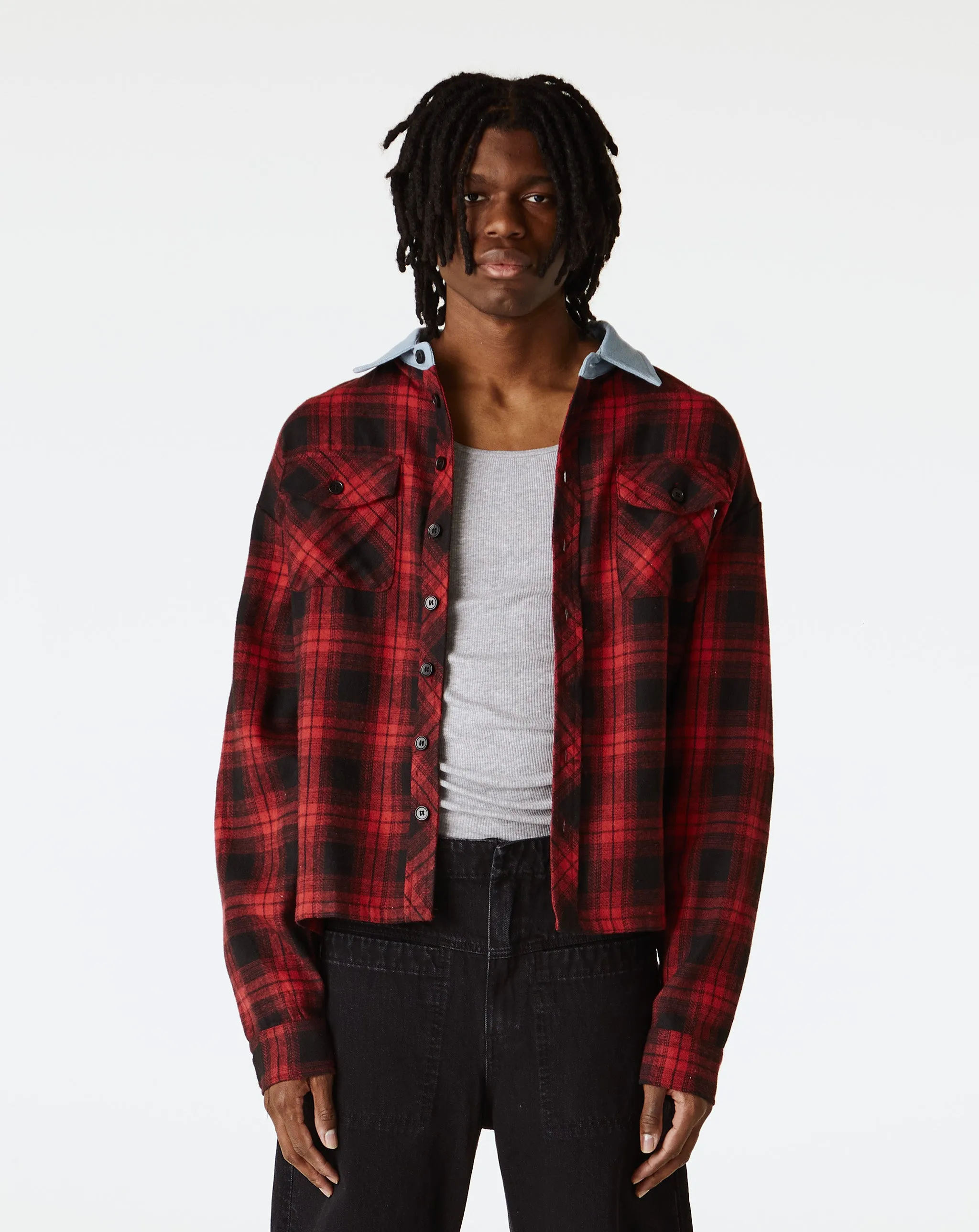 Denim Collar Flannel