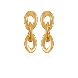 Goldtone Interlocked Link Drop Earrings