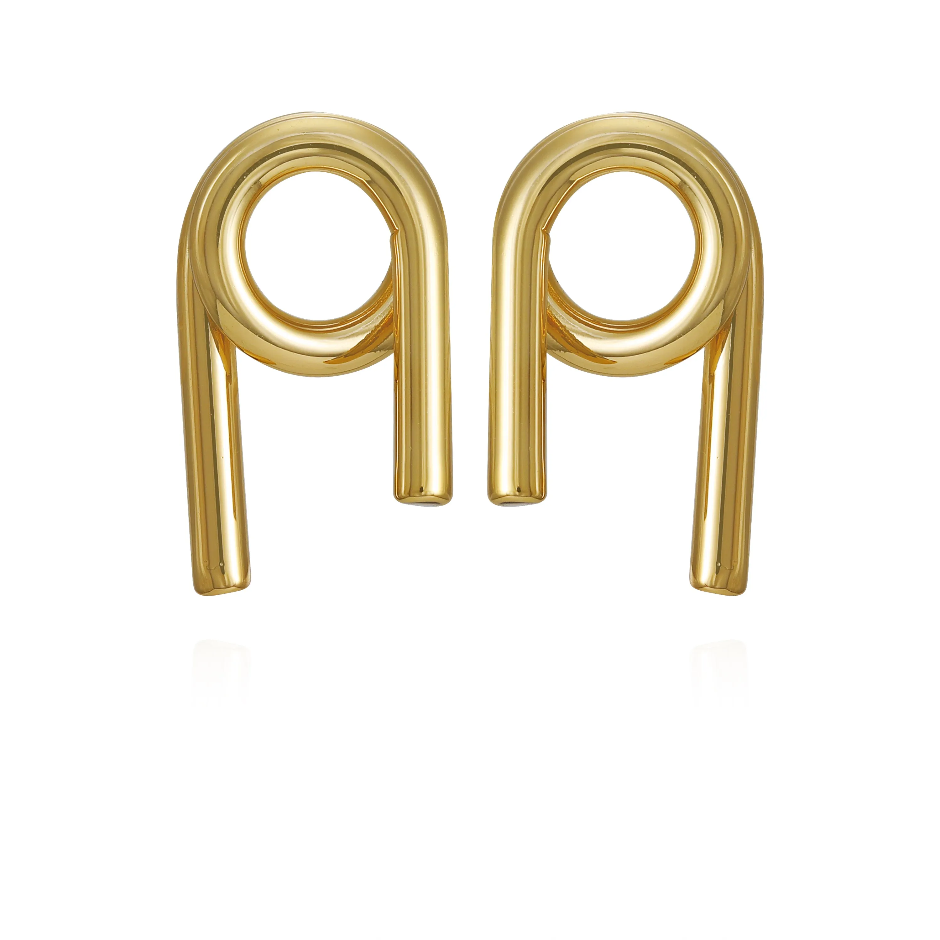 Goldtone Short Twisted Drop Earrings