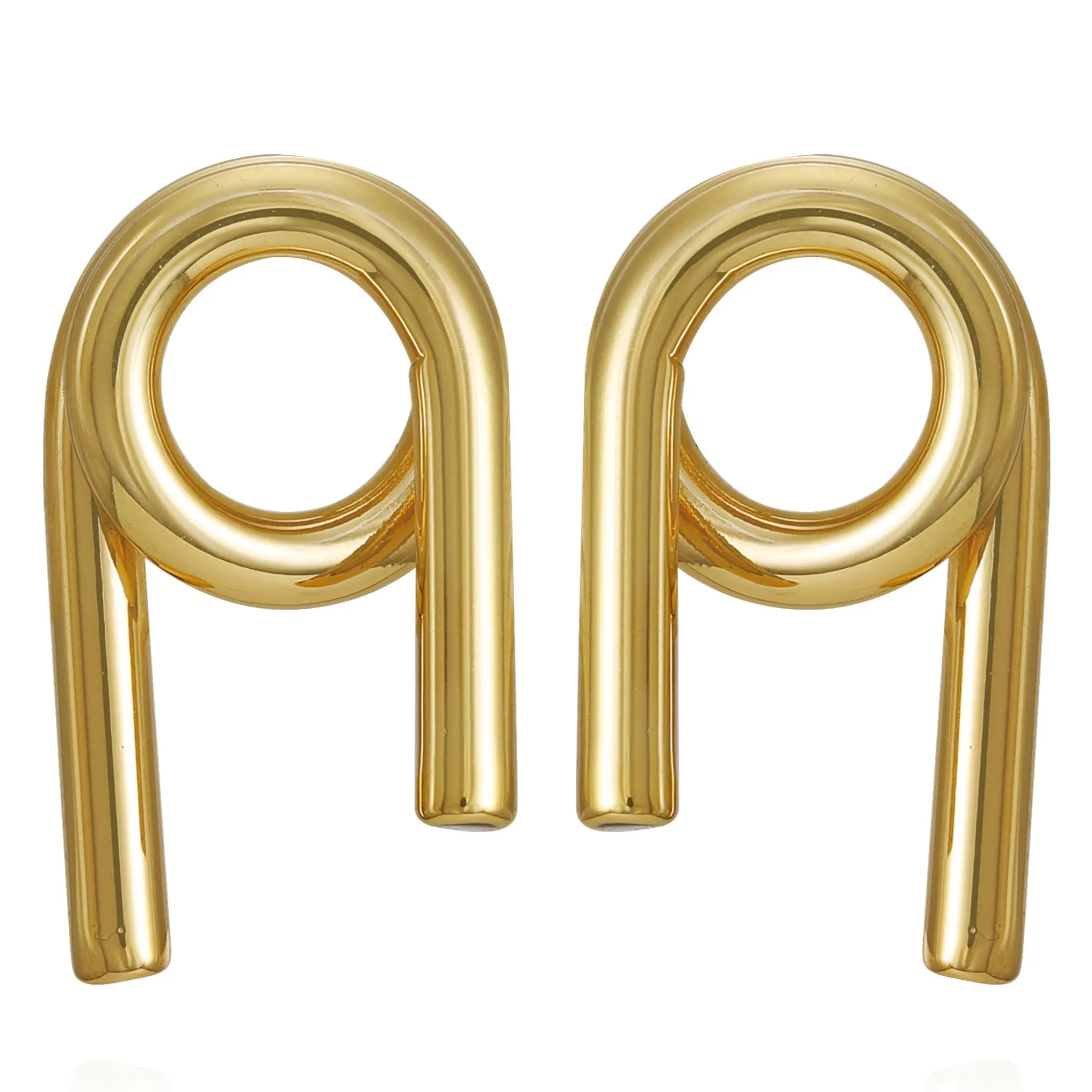 Goldtone Short Twisted Drop Earrings