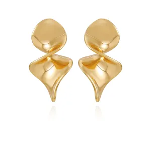 Goldtone Spiral Drop Earrings