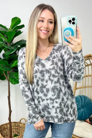 Ideal Style Abstract Brushstrokes V-Neck Top - FINAL SALE