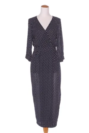 ISAAC   LULU (NZ) "Infinity" navy polka dot wrap dress! 10
