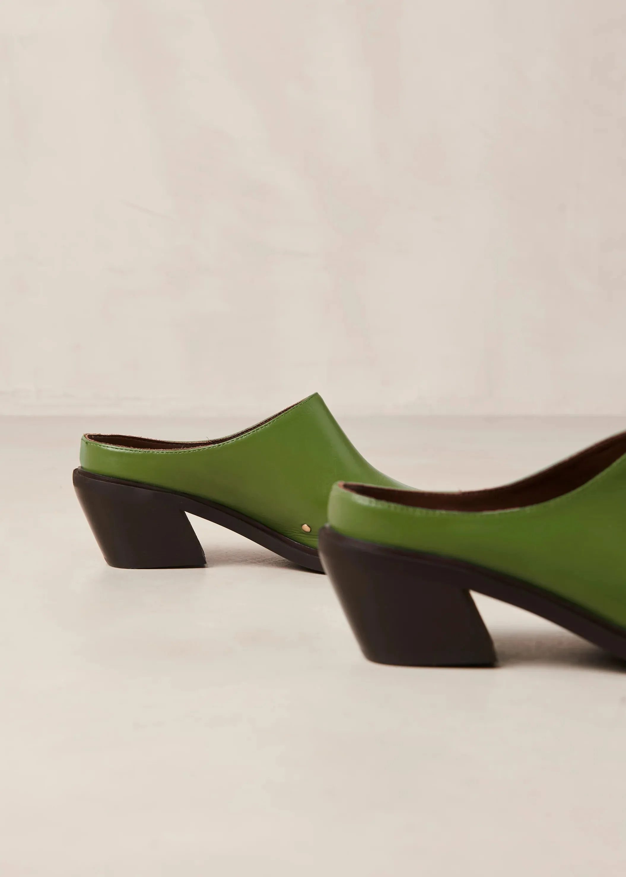 Lorenzo Evergreen Leather Mules