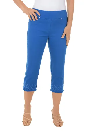 Petite Tinted Tides Denim Eyelet Capri Pant