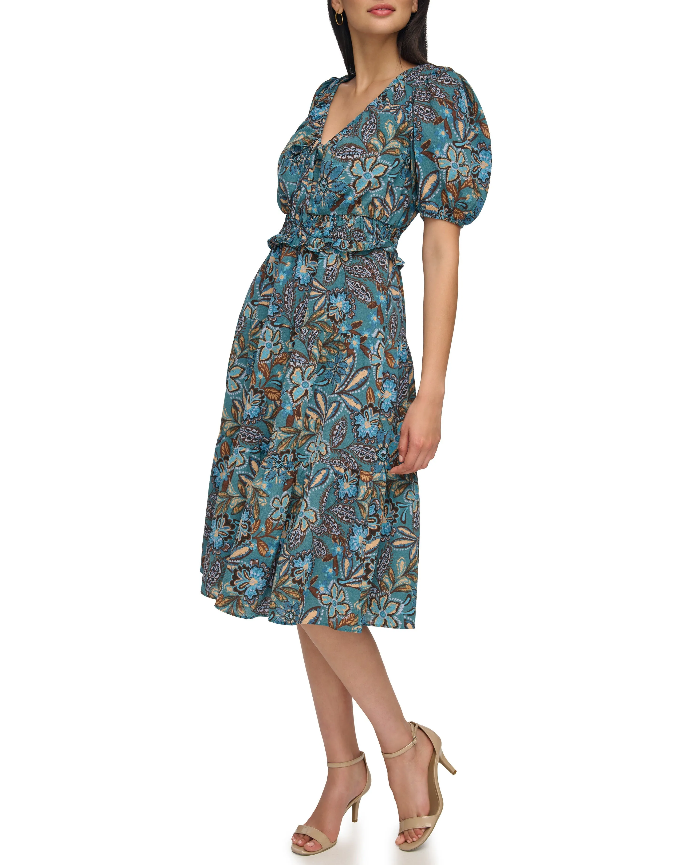 Smock Waist Midi Dress