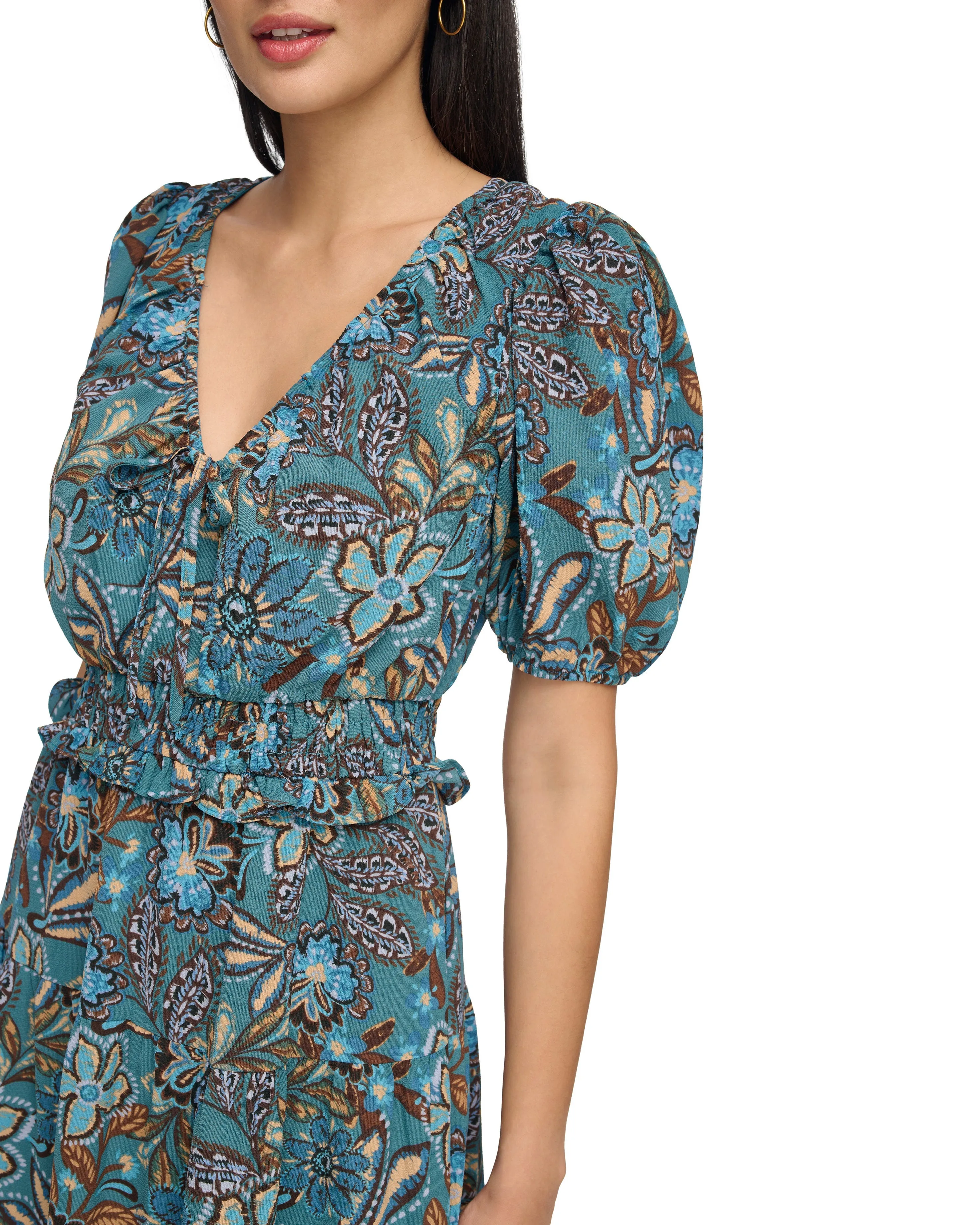 Smock Waist Midi Dress