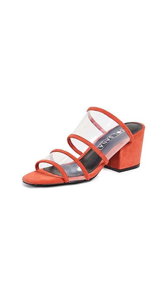 SOL SANA (LN) PVC   leather strap mules! 39