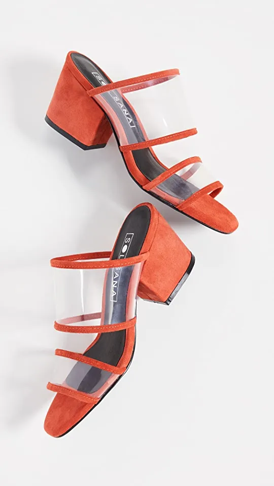 SOL SANA (LN) PVC   leather strap mules! 39