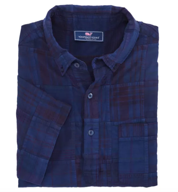 Vineyard Vines Patchwork Slim Fit Short-Sleeve Popover Shirt