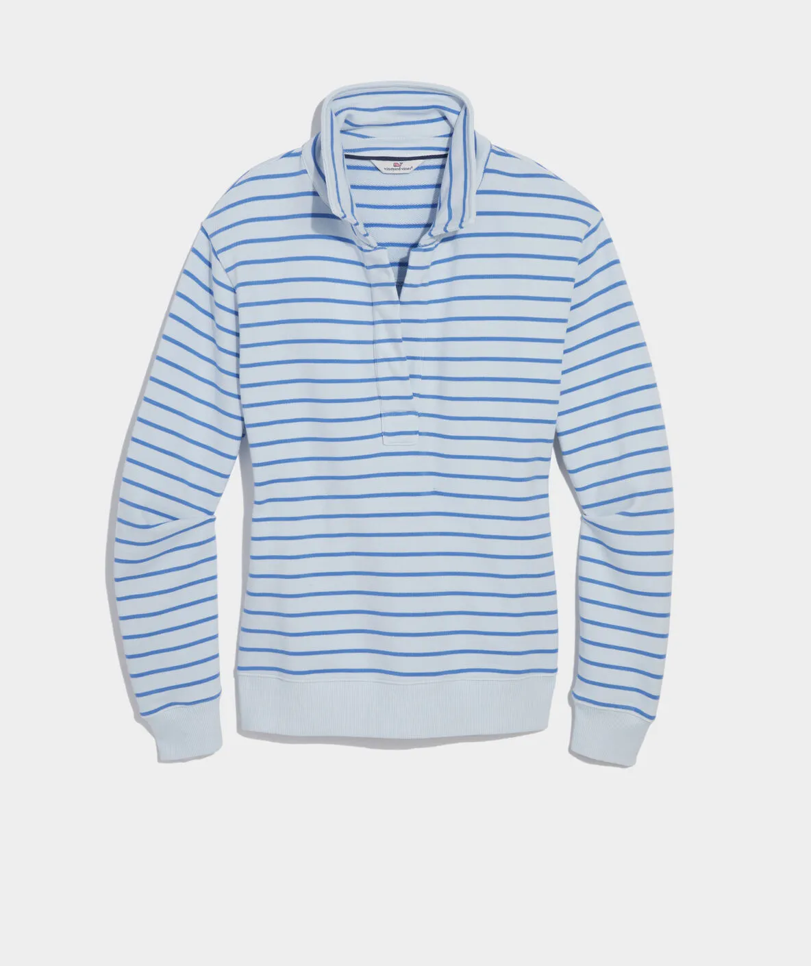 Vineyard Vines Women's Striped Polo Popover Sweatshirt - Ice Water